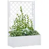 vidaXL Lit surélevé de jardin et treillis et système d'arrosage Blanc