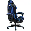 Fauteuil de jeux vidéo avec repose-pied Noir et bleu Similicuir vidaXL