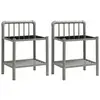 vidaXL Tables de chevet 2 pcs Gris et noir Métal et verre