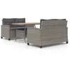 vidaXL Ensemble à dîner de jardin 3 pcs Résine tressée bois d'acacia