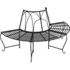 vidaXL Banc demi-circulaire tour d'arbre Ø159 cm Noir Acier
