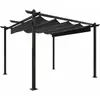 vidaXL Tonnelle de jardin avec toit rétractable 3x3 m Anthracite