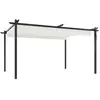 vidaXL Tonnelle de jardin avec toit rétractable 4x3 m Crème