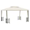 vidaXL Tonnelle avec parois et toit double 3x4 m Crème