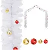 vidaXL Guirlande de Noël décorée avec boules Blanc 5 m