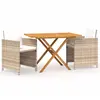 vidaXL Ensemble à manger de jardin 3 pcs avec coussins Beige