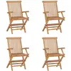 vidaXL Chaises pliables de jardin 4 pcs Bois de teck solide