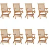 vidaXL Chaises pliables de jardin 8 pcs Bois de teck solide