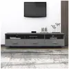 vidaXL Meuble TV HAMAR Gris foncé 158x40x40 cm Bois massif de pin
