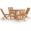 vidaXL Ensemble à dîner d'extérieur pliable 5 pcs Bois solide de teck