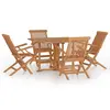 vidaXL Ensemble à dîner d'extérieur pliable 5 pcs Bois solide de teck