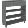 vidaXL Table console HAMAR Gris foncé 90x35x90 cm Bois massif de pin