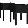 vidaXL Jardinières 2 pcs Noir 50x50x70 cm Bois de pin massif