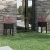 vidaXL Jardinières d'extérieur 2pcs Noir 40x40x70cm Bois de pin massif