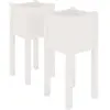 vidaXL Jardinières d'extérieur 2 pcs Blanc 31x31x70 cm Bois de pin