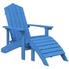 vidaXL Chaise de jardin Adirondack avec repose-pied PEHD bleu marine