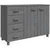 vidaXL Buffet HAMAR Gris foncé 113x40x80 cm Bois massif de pin