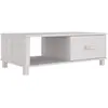 vidaXL Table basse HAMAR Blanc 100x55x35 cm Bois massif de pin