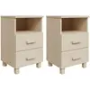 vidaXL Tables de chevet HAMAR 2 pcs Marron miel 40x35x62cm Bois massif