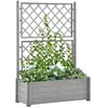 vidaXL Jardinière avec treillis 100x43x142 cm PP Gris pierre