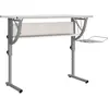vidaXL Bureau d'artisanat blanc et gris 110x53x(58-87) cm