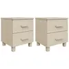 vidaXL Tables de chevet HAMAR 2pcs Marron miel 40x35x44,5cm Bois