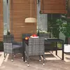 vidaXL Mobilier à dîner de jardin et coussins 5pcs Résine tressée Gris