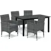 vidaXL Mobilier à dîner de jardin et coussins 5pcs Résine tressée Gris