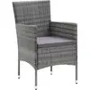 vidaXL Mobilier à dîner de jardin et coussins 7pcs Résine tressée Gris