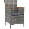 vidaXL Salon d'extérieur 7 pcs et coussins Résine tressée Noir et Gris