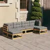 vidaXL Ensemble à manger d'extérieur 5pcs coussins résine tressée gris