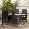 vidaXL Salon d'extérieur 5 pcs avec coussins Résine tressée Noir