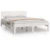 vidaXL Cadre de lit Blanc Bois massif 150x200 cm Très grand