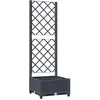 vidaXL Jardinière avec treillis Gris foncé 40x40x121,5 cm PP