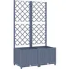 vidaXL Jardinière avec treillis Gris foncé 80x40x136 cm PP