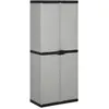 vidaXL Armoire de rangement de jardin 3 étagères Gris/noir 68x40x168cm