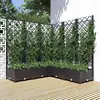 vidaXL Jardinière avec treillis Noir 120x120x121,5 cm PP