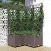 vidaXL Jardinière avec treillis Marron 80x80x136 cm PP