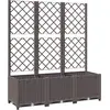 vidaXL Jardinière avec treillis Marron 120x40x136 cm PP