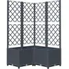 vidaXL Jardinière avec treillis Gris foncé 80x80x136 cm PP