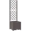vidaXL Jardinière avec treillis Marron 40x40x136 cm PP