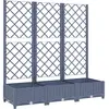 vidaXL Jardinière avec treillis Gris foncé 120x40x121,5 cm PP