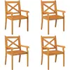 vidaXL Chaises à dîner d'extérieur 4 pcs Bois d'acacia massif