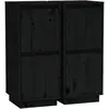vidaXL Buffets 2 pcs Noir 31,5x34x75 cm Bois massif de pin