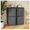 vidaXL Buffets 2 pcs Gris 31,5x34x75 cm Bois massif de pin