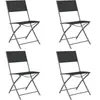 vidaXL Chaises d'extérieur pliables 4 pcs Noir Acier et textilène