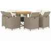 vidaXL Meubles à dîner de jardin et coussins 9 pcs Poly rotin Beige
