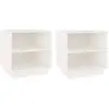 vidaXL Tables de chevet 2 pcs Blanc 40x34x40 cm Bois de pin solide