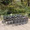 vidaXL Ensemble à manger de jardin coussins 21 pcs Gris Résine tressée