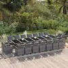 vidaXL Ensemble à manger de jardin coussins 19 pcs Résine tressée Gris